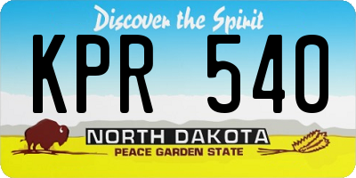 ND license plate KPR540