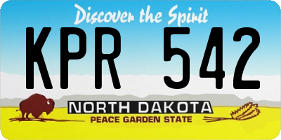 ND license plate KPR542
