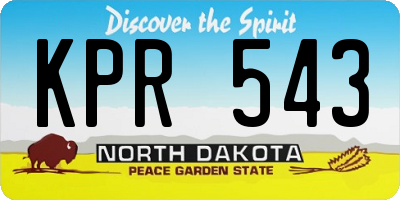 ND license plate KPR543