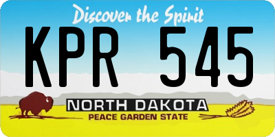 ND license plate KPR545