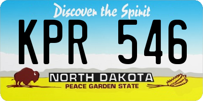 ND license plate KPR546