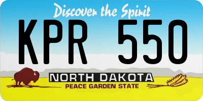 ND license plate KPR550