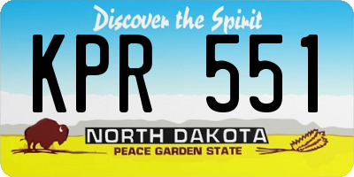 ND license plate KPR551