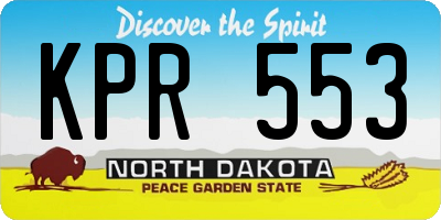 ND license plate KPR553
