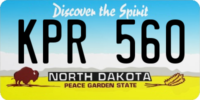 ND license plate KPR560
