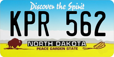 ND license plate KPR562