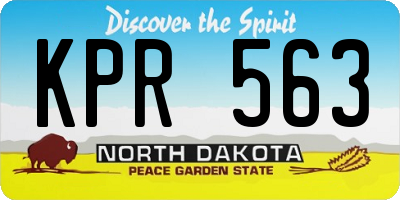 ND license plate KPR563