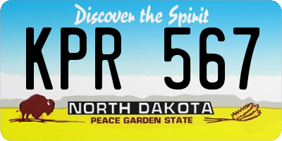 ND license plate KPR567