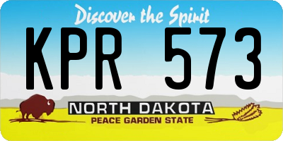 ND license plate KPR573