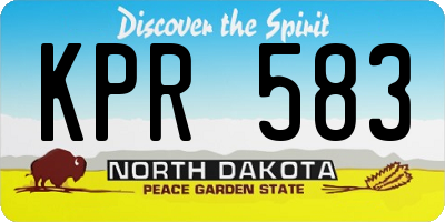 ND license plate KPR583