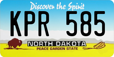 ND license plate KPR585