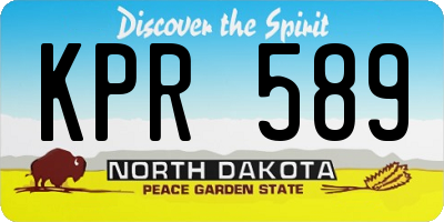 ND license plate KPR589