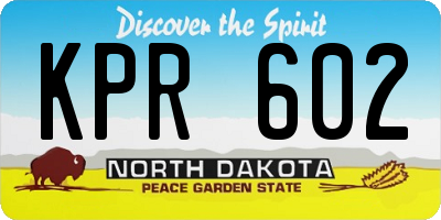 ND license plate KPR602
