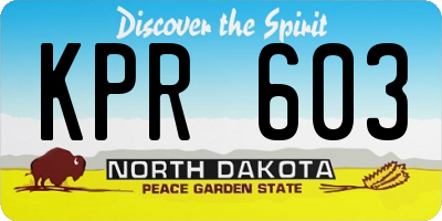 ND license plate KPR603