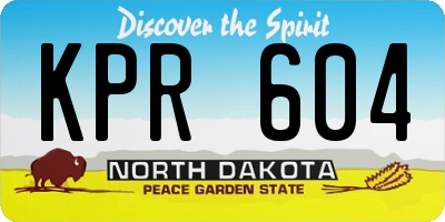 ND license plate KPR604