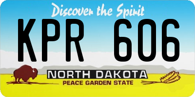 ND license plate KPR606