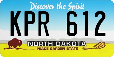 ND license plate KPR612
