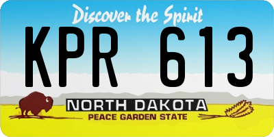 ND license plate KPR613