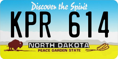 ND license plate KPR614