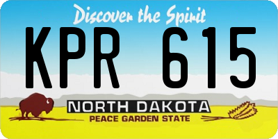 ND license plate KPR615