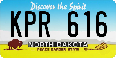 ND license plate KPR616