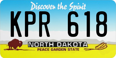 ND license plate KPR618