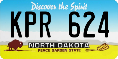 ND license plate KPR624