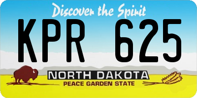 ND license plate KPR625