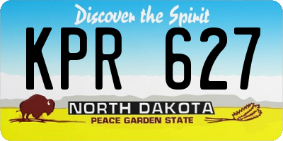 ND license plate KPR627