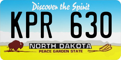 ND license plate KPR630