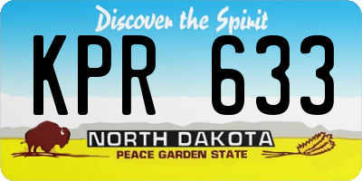 ND license plate KPR633