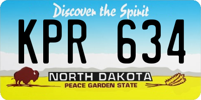 ND license plate KPR634