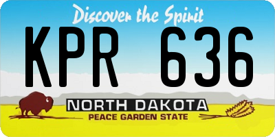 ND license plate KPR636