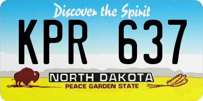 ND license plate KPR637
