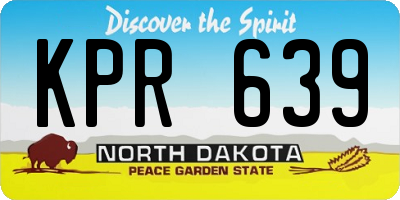 ND license plate KPR639