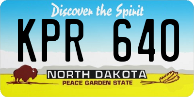 ND license plate KPR640