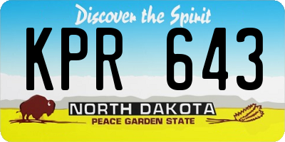 ND license plate KPR643