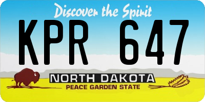 ND license plate KPR647