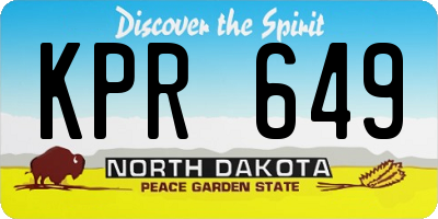 ND license plate KPR649