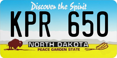 ND license plate KPR650