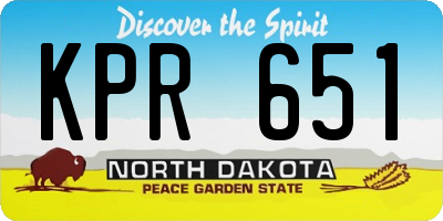 ND license plate KPR651