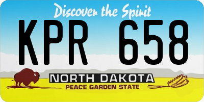 ND license plate KPR658