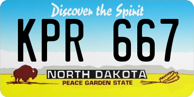 ND license plate KPR667