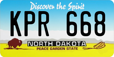 ND license plate KPR668