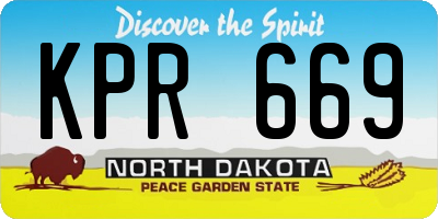 ND license plate KPR669