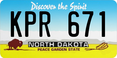 ND license plate KPR671