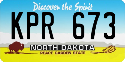 ND license plate KPR673