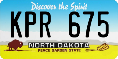 ND license plate KPR675