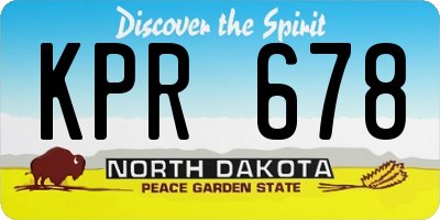 ND license plate KPR678