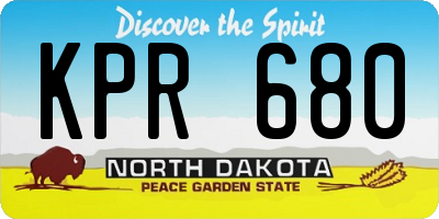 ND license plate KPR680